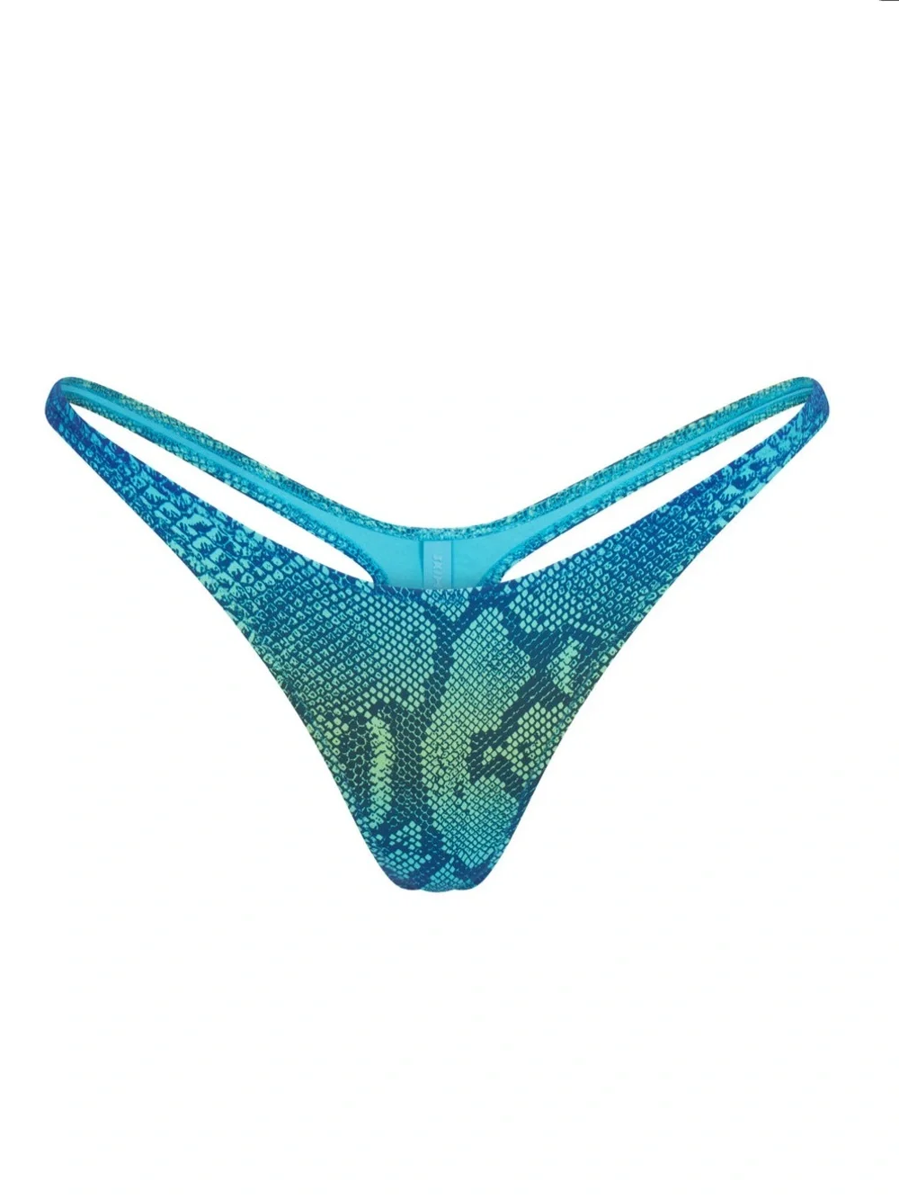 🩵 SKIMS Signature Swim Bikini Set | Aqua Ombre Snake | M | NWT